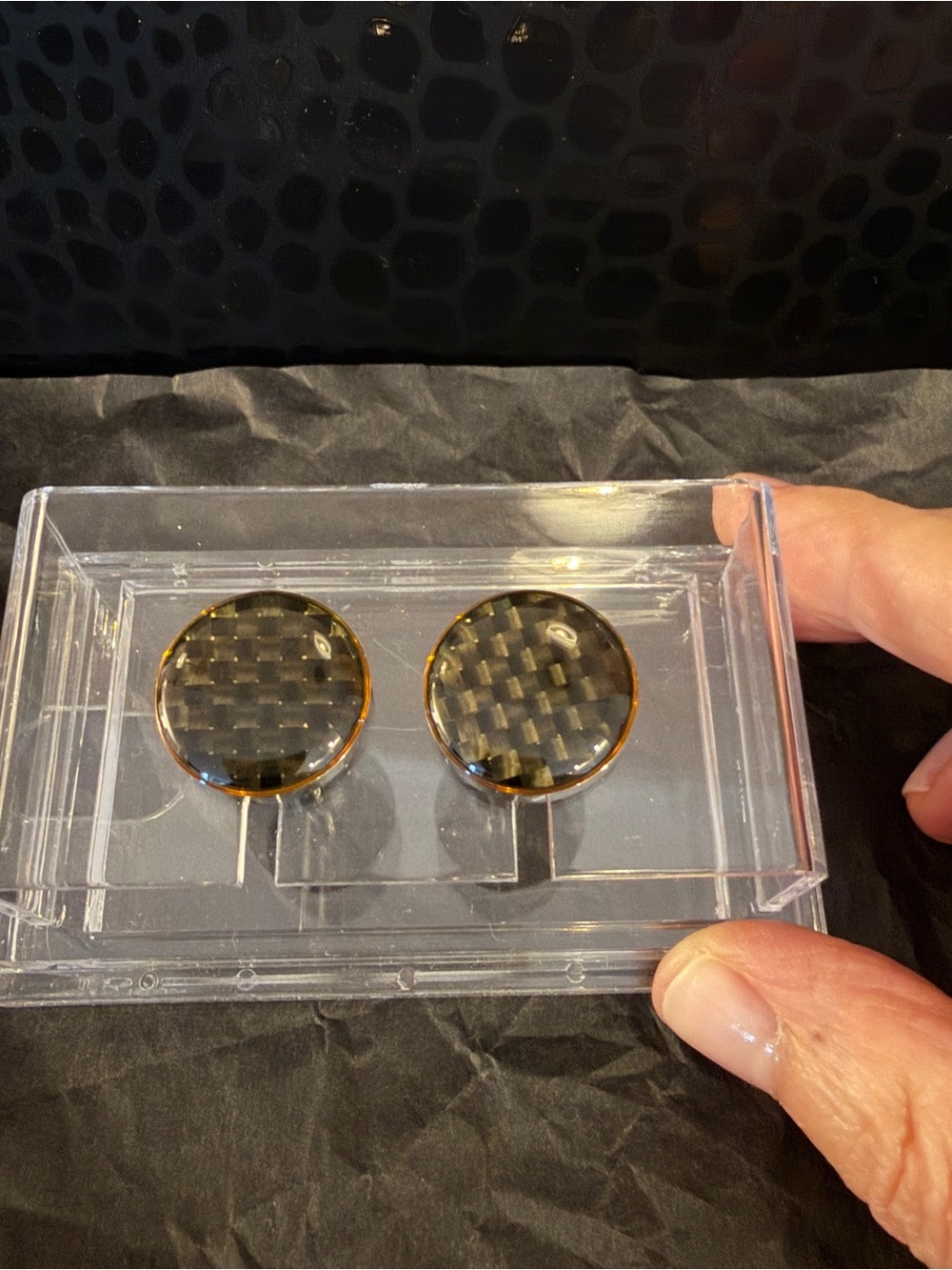 Wurkin Stiffs Vintage Cuff Links in Lucite case